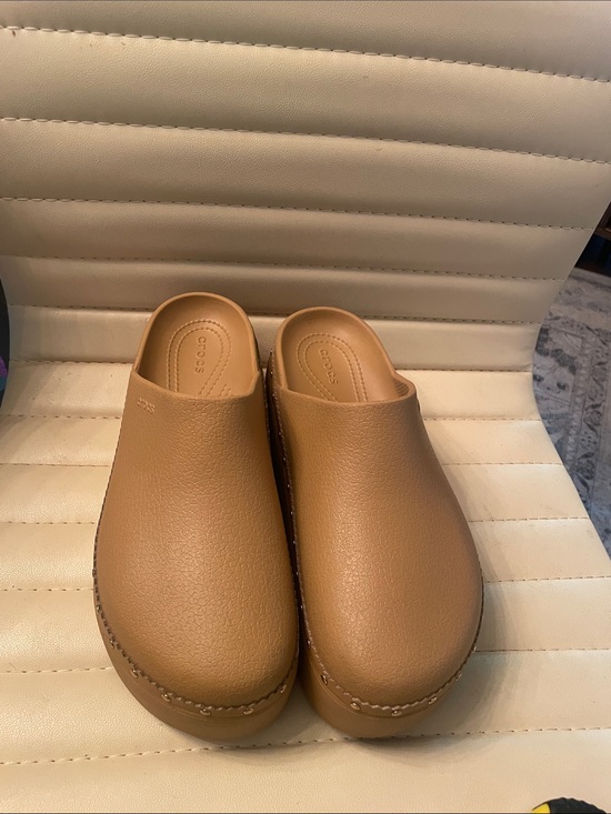 CROCS Shoes - CROCS Platform Classic Tan  Clogs